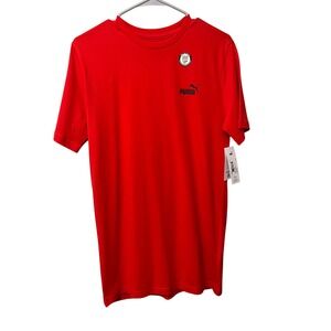 Puma New Youth Boys Red Graphic Size XL Tee Shirt Cotton‎ Logo Print